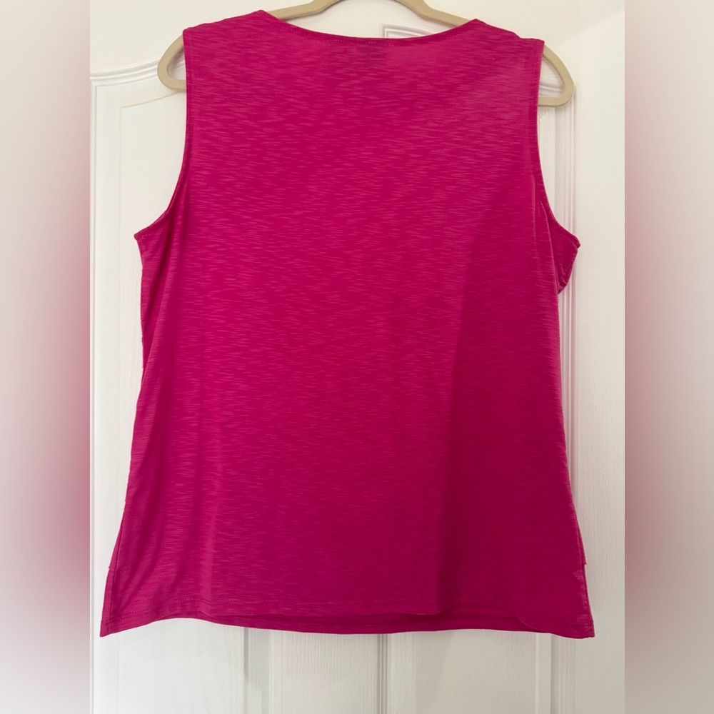 Rafaella Pink π Sleeveless Ruffle Blouse L - Picture 4 of 4